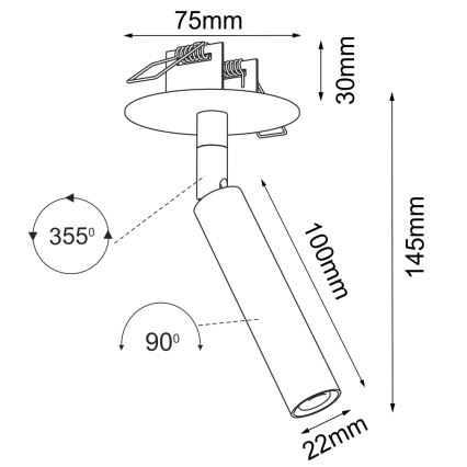 Brosline - Foco empotrado de techo 1xG9/2,5W/230V negro