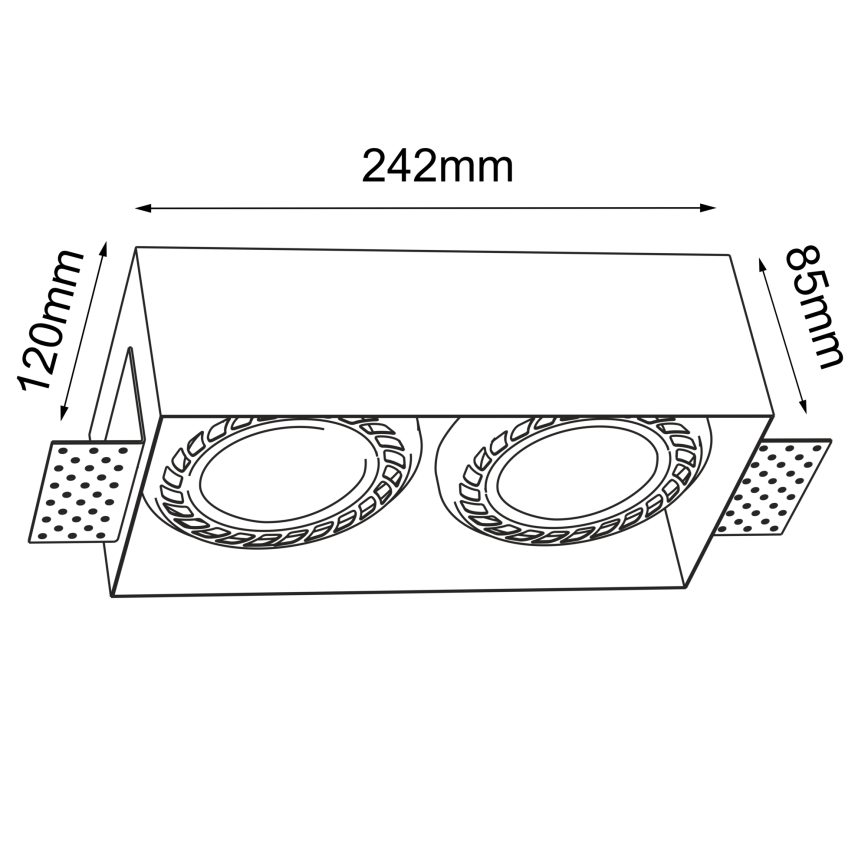 Brosline - Luminaria empotrada de techo 2xGU10/18W/230V blanca