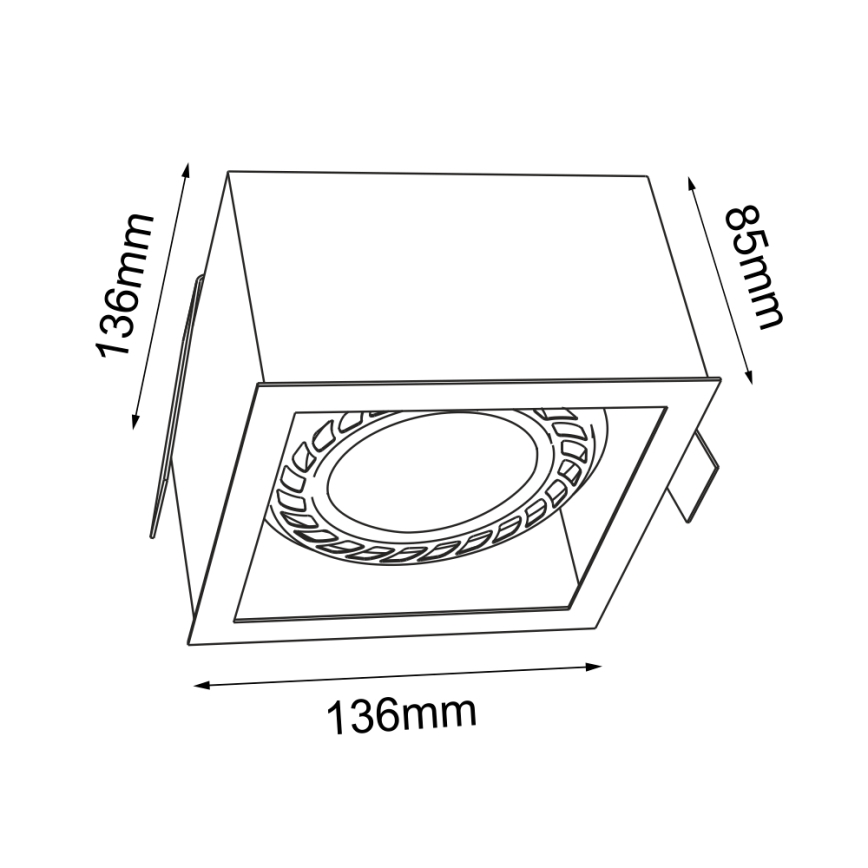 Brosline - Luminaria empotrada de techo 1xGU10/18W/230V negra