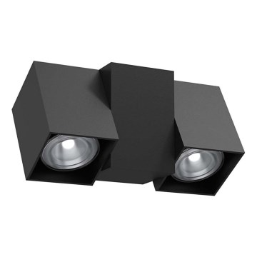 Brosline - Aplique de pared con 2 focos GU10, 10W, 230V, negro