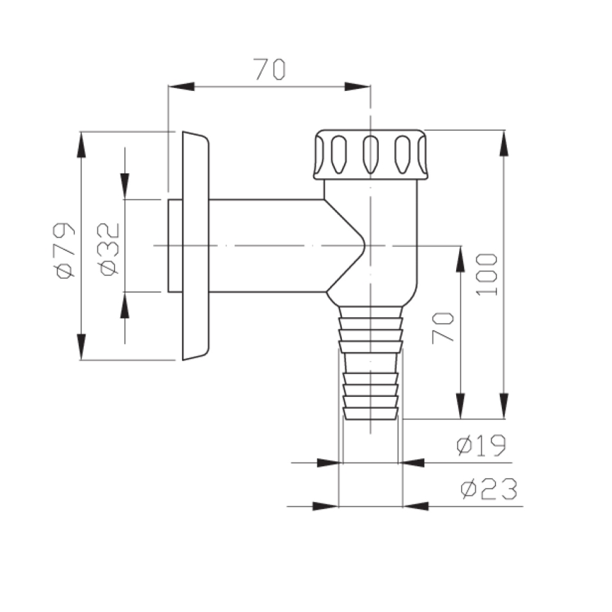 Bruckner - Sifón para lavadora exterior DN32 blanco