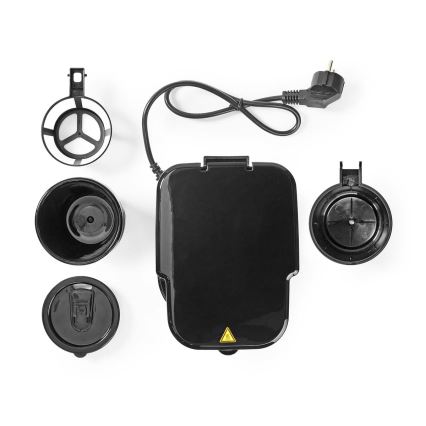Butler - Cafetera para una taza de 0,4 l con temporizador y termo de viaje 750W/230V acero inoxidable/negro