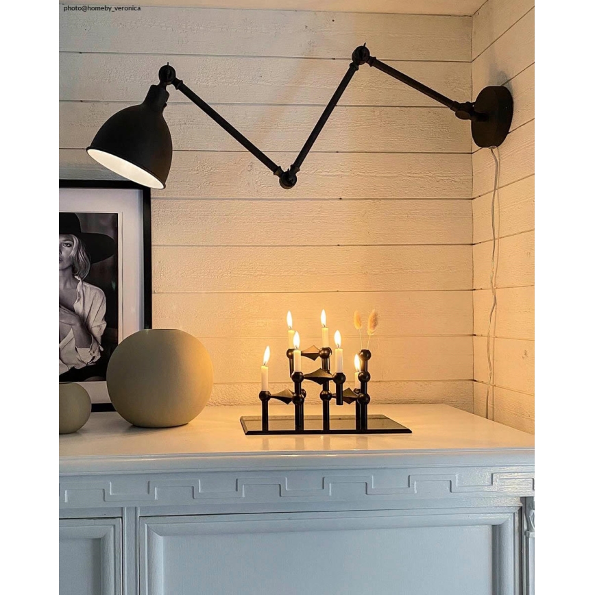 ByRydens - Lámpara de pared BAZAR 1xE27/5W/230V negra