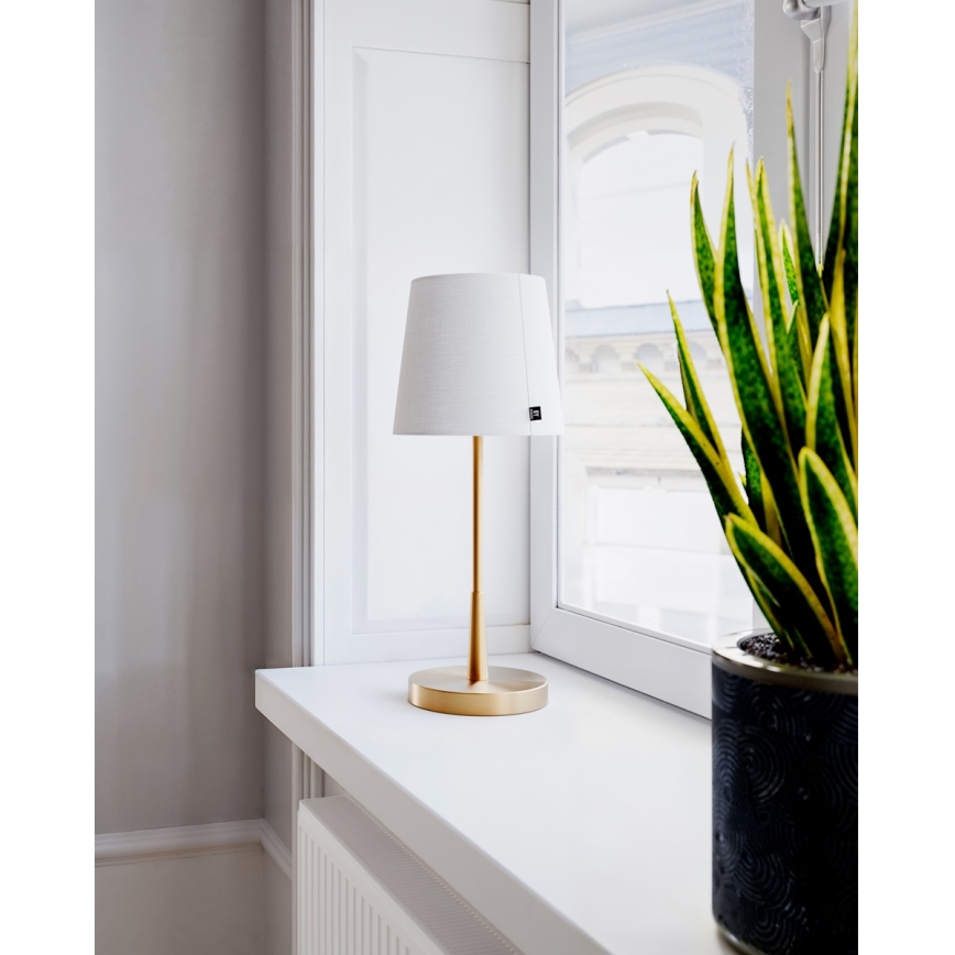 ByRydens - Lámpara de mesa LUMI 1xE27/8W/230V blanca/dorada 48,5 cm
