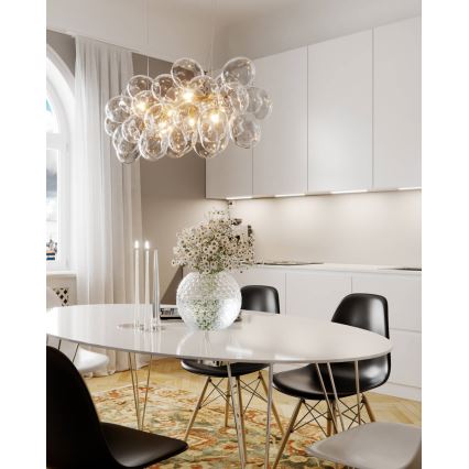 ByRydens - Lámpara colgante con cable GROSS BAR 8xG9/8W/230V transparente