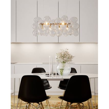 ByRydens - Lámpara colgante con cable GROSS BAR 8xG9/8W/230V transparente