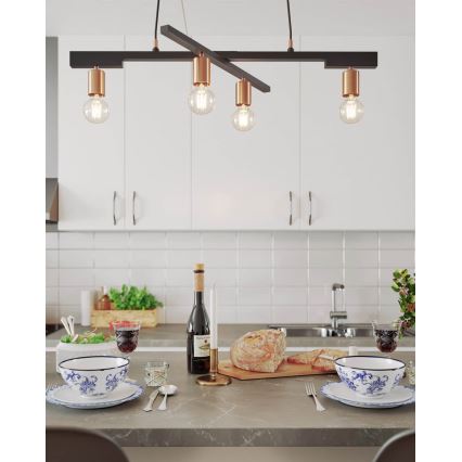 ByRydens - Lámpara colgante con cable ZEONA 4xE27/5W/230V