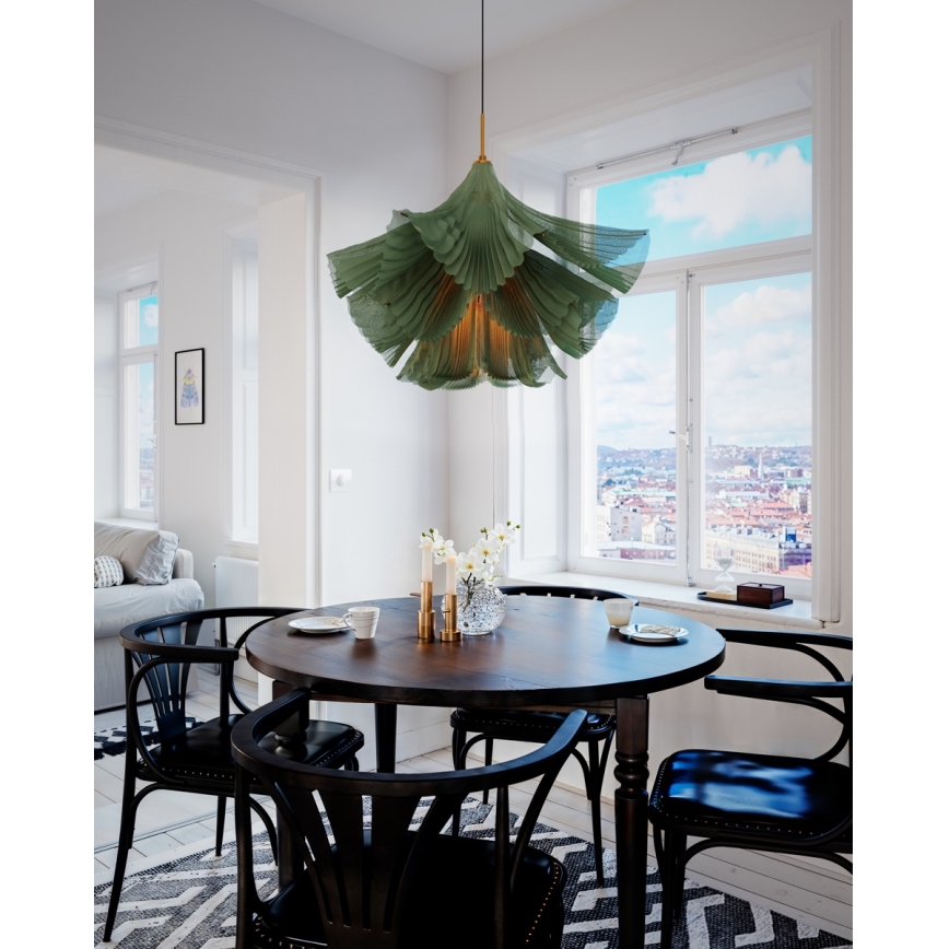 ByRydens - Lámpara colgante con cable JULIETTE 1xE27/8W/230V verde