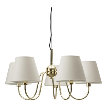 ByRydens - Lámpara colgante con cable LYNF 5xE14/8W/230V latón/blanco