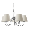 ByRydens - Lámpara colgante de cable LYNF 5xE14/8W/230V cromo brillante/blanco