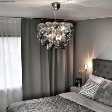 ByRydens - Lámpara colgante GROSS 8xG9/4W/230V ahumado/negro diá. 50 cm
