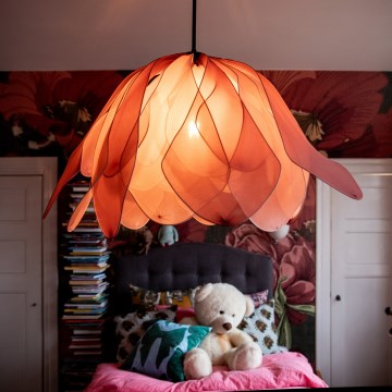 ByRydens - Lámpara colgante LOU LOU 1xE27/5W/230V rosa diá. 80 cm