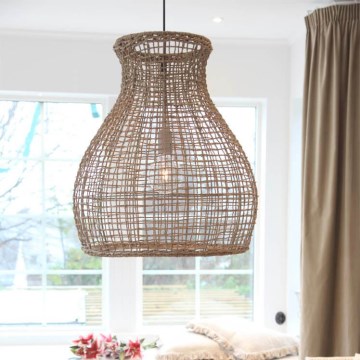 ByRydens - Lámpara colgante SEAGRASS 1xE27/8W/230V beige diá. 49 cm