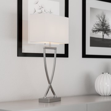 ByRydens - Lámpara de mesa OMEGA 1xE27/5W/230V blanco/cromo brillante