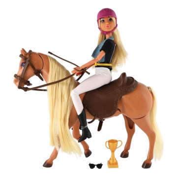 Caballo para peinar con muñeca y accesorios
