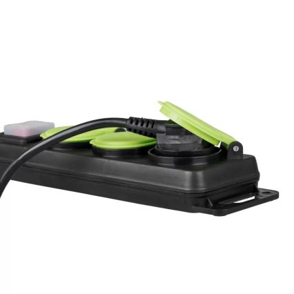 Cable de extensión con interruptor, 3 enchufes, 10 m, IP44