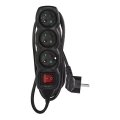 Cable de extensión con interruptor 3G 3m negro