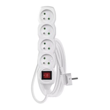 Cable de extensión con interruptor 4Z 3m blanco