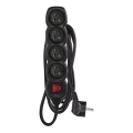 Cable de extensión con interruptor 4Z 3m negro