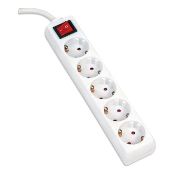 Cable de extensión con interruptor 5Z Tipo F 5m SCHUKO blanco