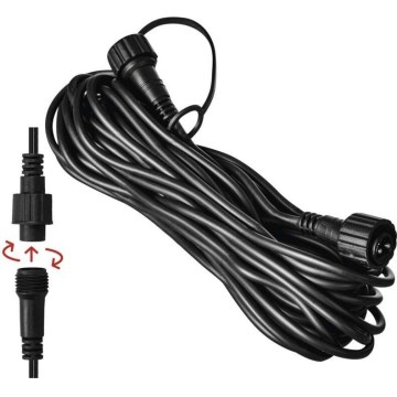 Cable de extensión exterior para cadenas conectables 10 m IP44 negro
