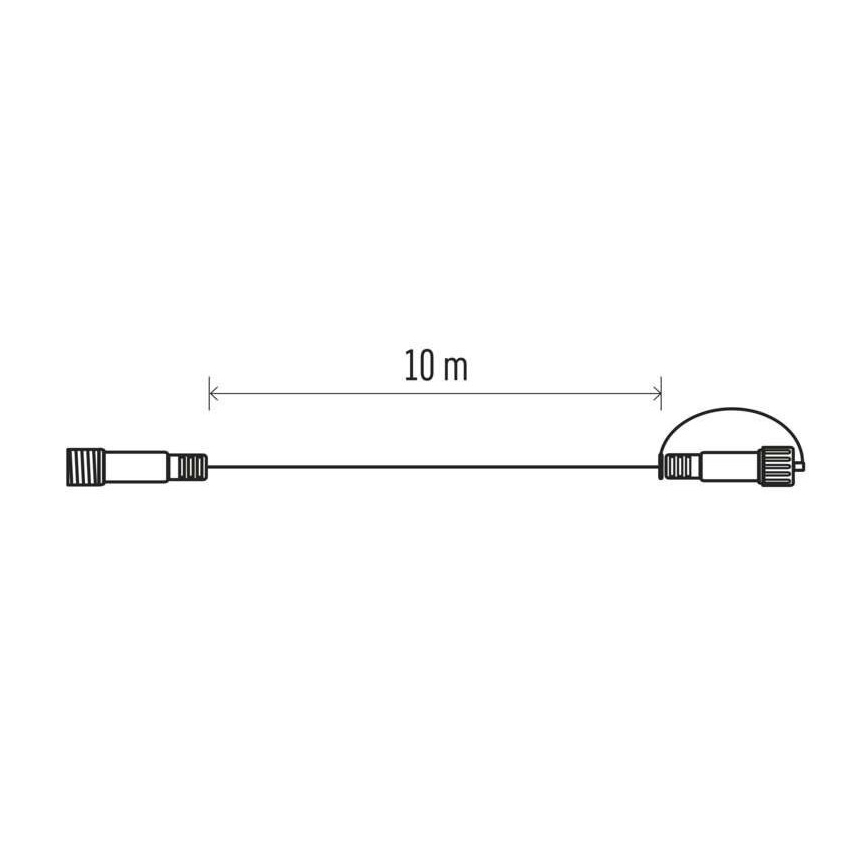 Cable de extensión para exterior para cadenas conectables, 10 m, IP44, negro
