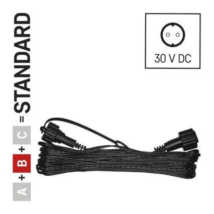 Cable de extensión para exteriores para conectar cadenas 10 m IP44
