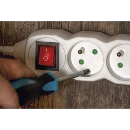 Cable de extensión con interruptor 3G 10 m blanco