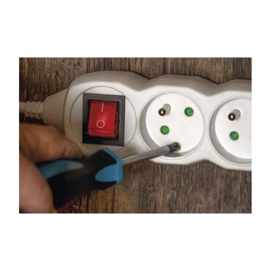 Cable de extensión con interruptor 4Z 10m blanco