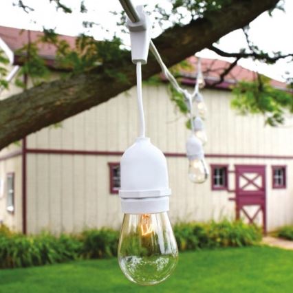 Cadena de exterior 15xE27/10W/230V 15 m IP44 blanco