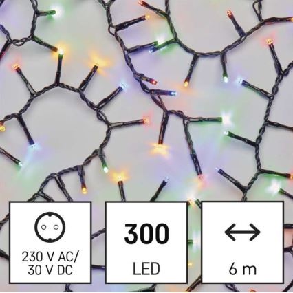 Cadena de luces LED de Navidad para exterior 300 LEDs/11 m IP44 multicolor