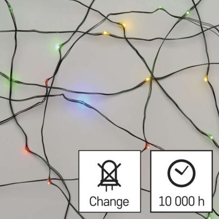 Cadena de luces LED de Navidad para exterior 75xLED/12,5m IP44 multicolor