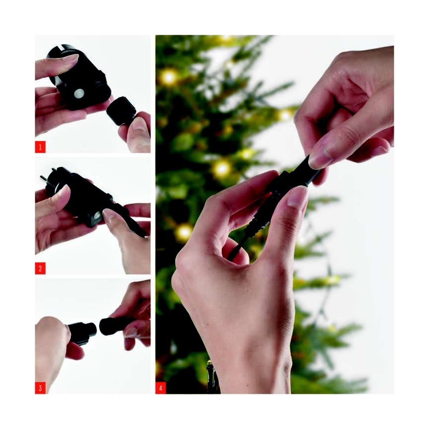 Cadena de luces LED navideña para exterior 100 LEDs / 15 m IP44, blanco frío