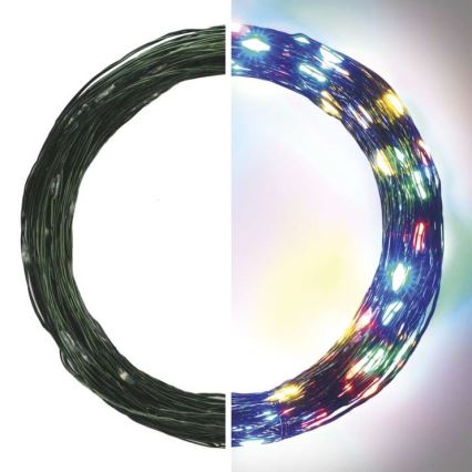 Cadena de luces LED navideña para exterior, 150 LEDs / 20 m, IP44, multicolor