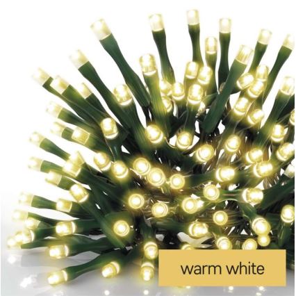 Cadena de luces LED navideña para exterior 180xLED/23m IP44, blanco cálido