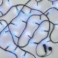 Cadena de luces LED para exterior, 100 LEDs, 10 m, IP44, azul