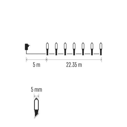 Cadena de luces LED para exterior 150xLED/27,35m IP44 multicolor