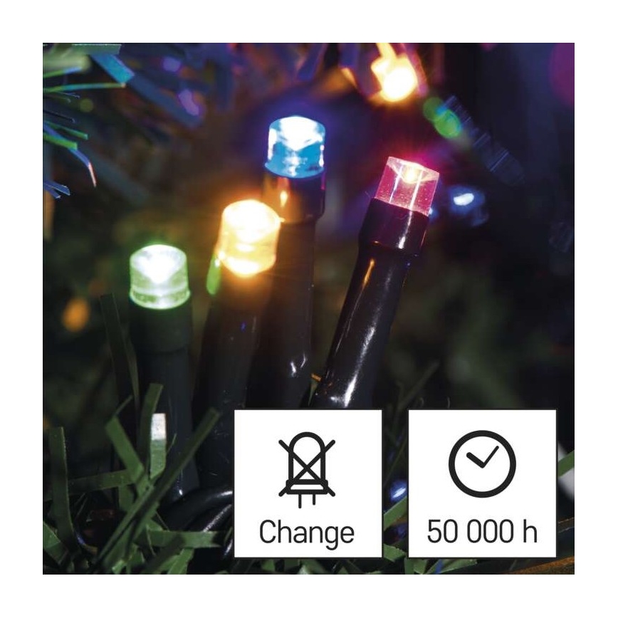 Cadena de luces LED para exterior 180 LEDs/23 m IP44 multicolor