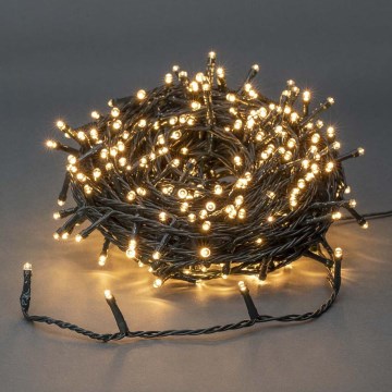 Cadena de luces LED para exterior, 720 LEDs / 7 funciones, 57 m, IP44, blanco cálido