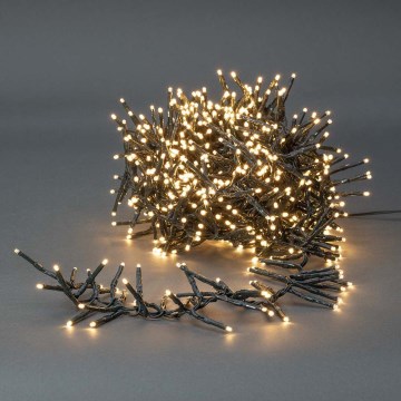 Cadena de luces LED para exterior, 768 LED, 7 funciones, 8,6 m, IP44, blanco cálido