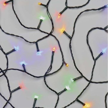 Cadena de luces LED para exterior, 80 LEDs/13 m, IP44, multicolor