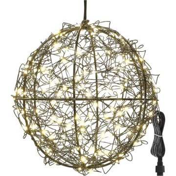 Cadena de luces LED para exteriores, 200 LED, 5 m, IP44, blanco cálido