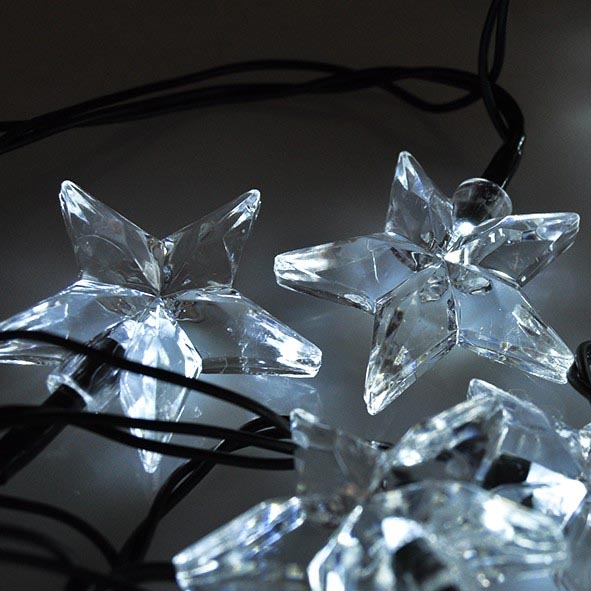 Cadena de luces LED para Navidad, 20 LEDs, 6 m, blanco frío