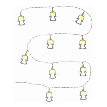 Cadena de luces navideña LED 10xLED/2xAA 1,8m blanco cálido