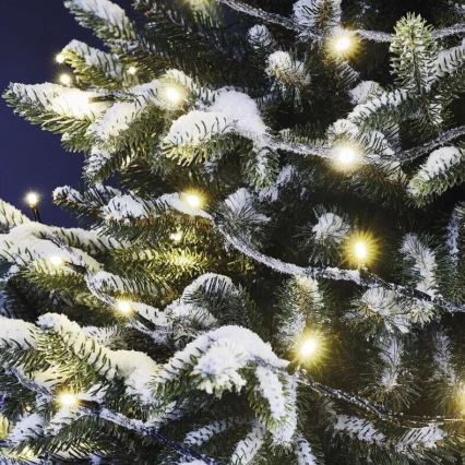 Cadena de luces navideñas LED para exterior, 50 LEDs/5 m, IP44, blanco cálido