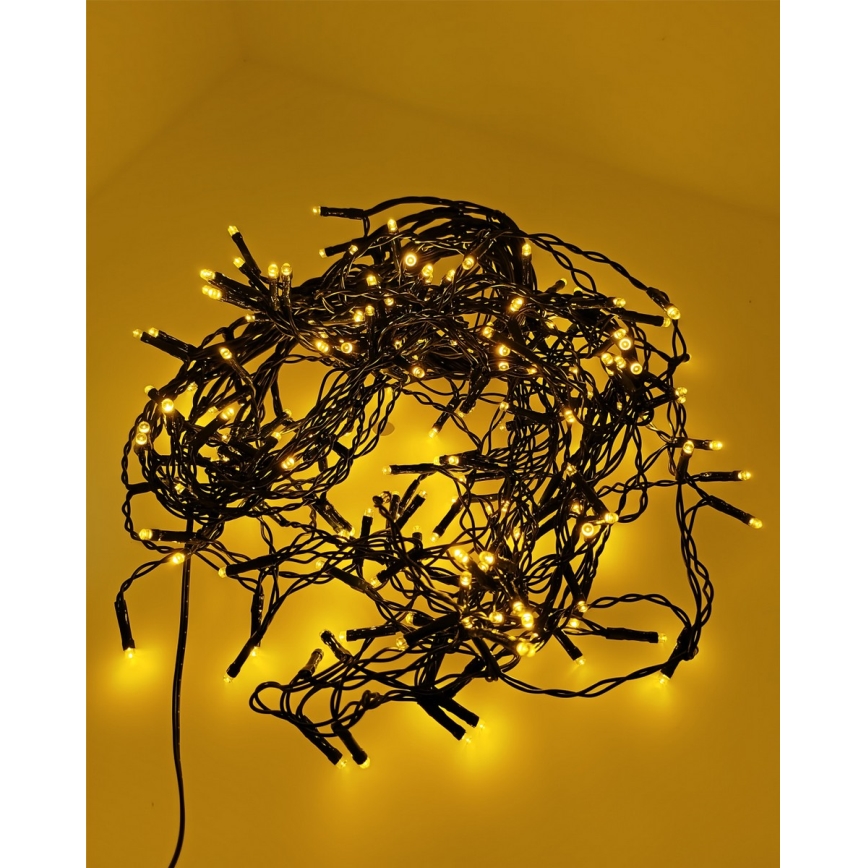 Cadena de luces navideñas LED para exteriores 200xLED/230V 7,6 m IP44 negra