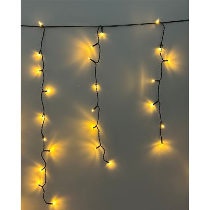 Cadena de luces navideñas LED para exteriores 200xLED/230V 7,6 m IP44 negra