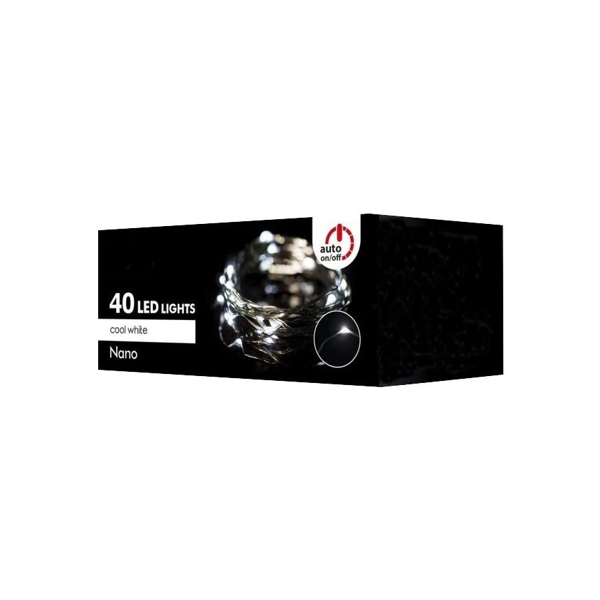 Cadena de Navidad LED para exteriores 40xLED 9m IP44 blanco frío