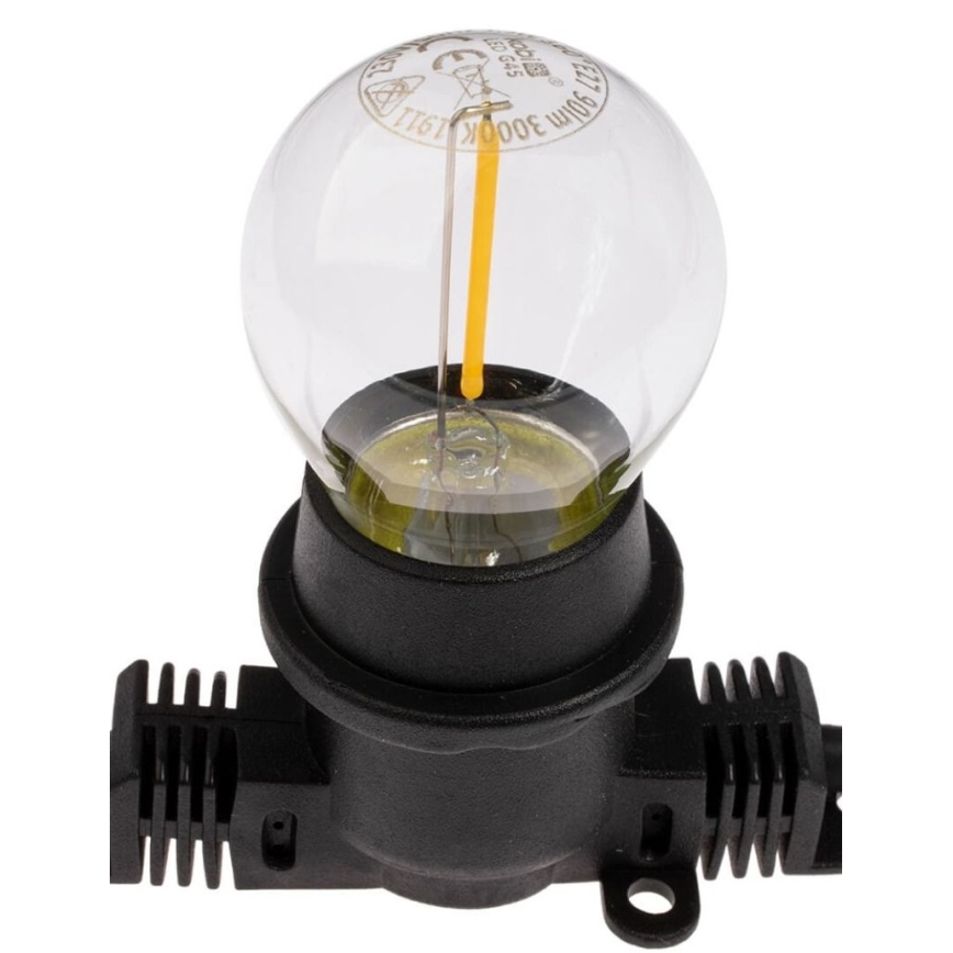 Cadena decorativa exterior MIMOSA 20xE27/1,3W/230V IP44 20m