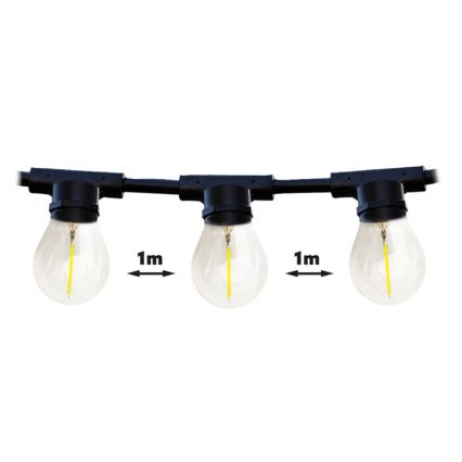 Cadena decorativa exterior MIMOSA 20xE27/1,3W/230V IP44 20m